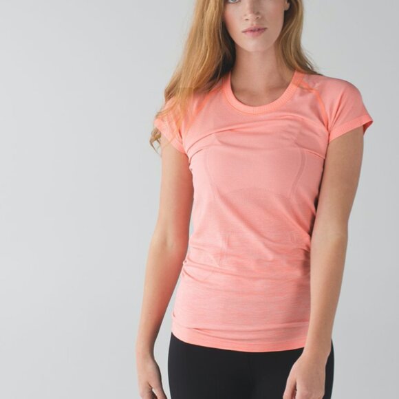Lululemon Swiftly Tech Short Sleeve Crew Heathered Grapefruit - Picture 1 of 6